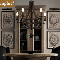 INPHIC-美式鐵藝吊燈餐廳復古工業創意個性客廳燈吊燈咖啡館鐵藝臥室燈具