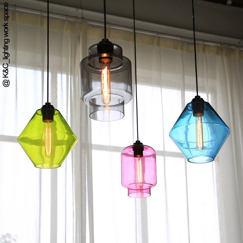 INPHIC-彩色玻璃吊燈 餐廳吧臺 魚缸燈單頭北歐 咖啡廳 玻璃吊燈