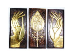 INPHIC-宗教 東南亞 家居飾品 泰國風格 泰式風情 木雕 掛件 浮雕 佛手三件套