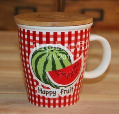 INPHIC-陶瓷水杯夏季450ml大容量田園風格木蓋馬克杯