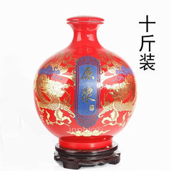 INPHIC-景德鎮高蓋十斤裝中國紅陶瓷酒瓶 10斤裝密封酒壇 空酒具 泡酒壇