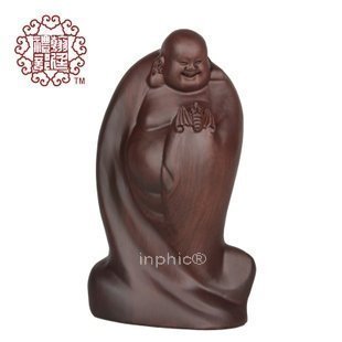 INPHIC-宗教 黑檀木雕彌勒佛 五福臨門 笑佛工藝品  辦公
