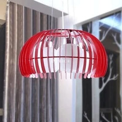 INPHIC-創意紅半圓餐吊燈飾書房客廳餐廳鐵藝鳥籠燈具 大款紅