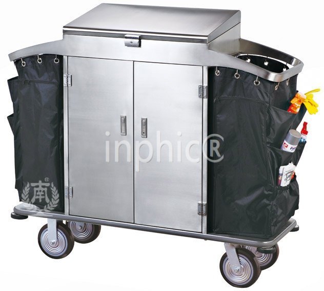 INPHIC-坡式客房服務車 房務收集車 樓層清潔手推車 工具車