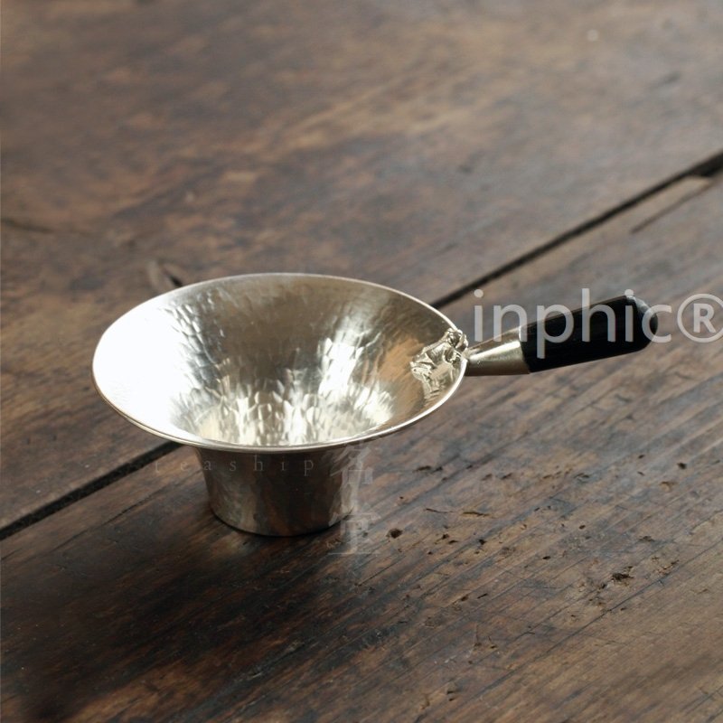 INPHIC-茶具用品 純銀 手工 錘紋 茶濾 茶漏零配 牛角手柄