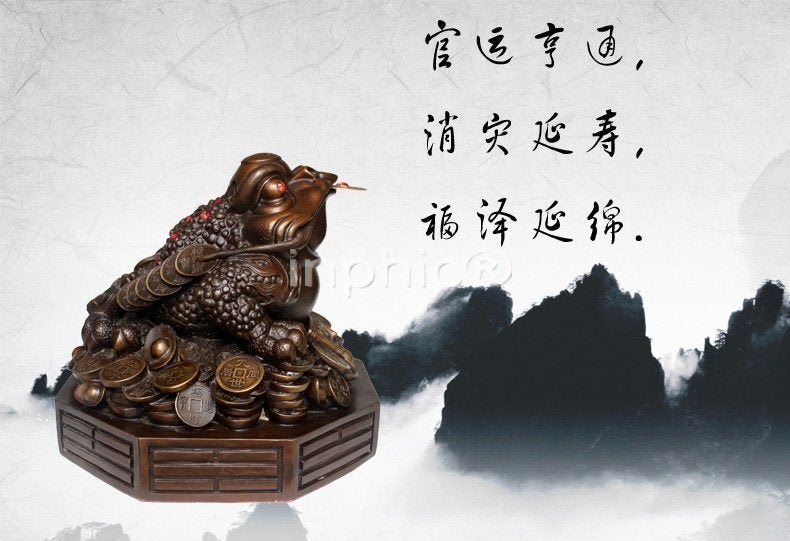 INPHIC-宗教 開光純銅八卦金蟾擺件仿古開業招財金蟾家居裝飾工藝品擺設