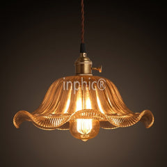 INPHIC-美式鄉村復古吧臺 玻璃燈罩酒吧圓形單頭現代家用漫咖啡廳吊燈