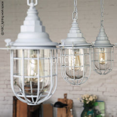 INPHIC-復古小鐵籠吊燈餐廳工業 鳥籠吊燈 吧臺咖啡廳loft吊燈