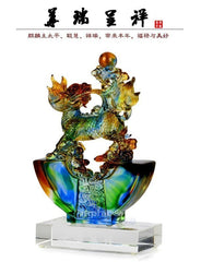 INPHIC-宗教 呈祥 開光琉璃擺件 聚財固業家居工藝裝飾 麒麟擺設禮品