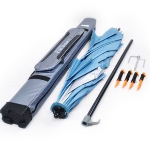 INPHIC-連球二節雙轉超輕藍色十骨纖維傘 釣魚傘配送傘包