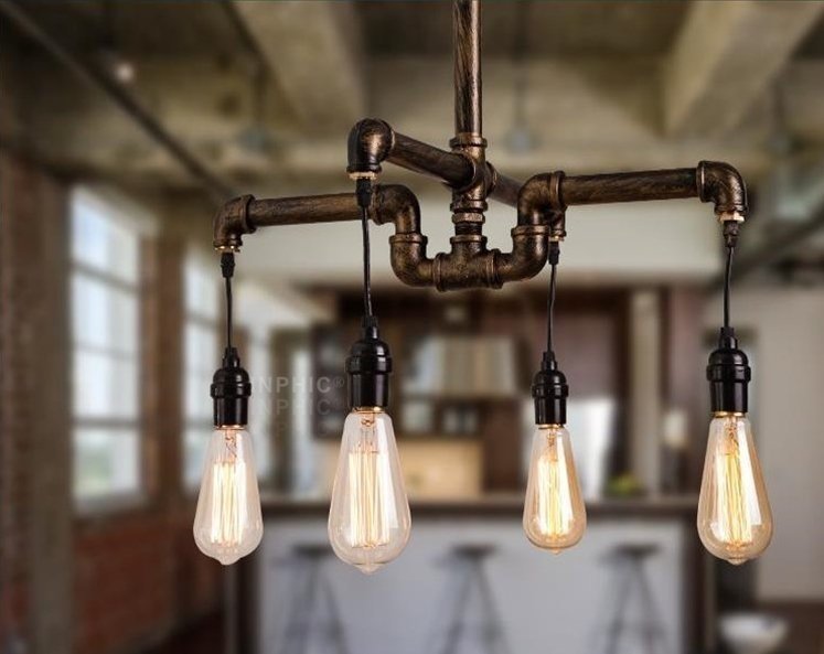 INPHIC-loft復古經典酒吧臺創意特色工業風咖啡餐廳個性水管吊燈