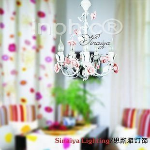 INPHIC-韓式玫瑰花吊燈 創意客廳臥室花草燈 簡約田園鐵藝燈具