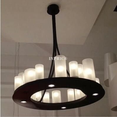 INPHIC-美式復古簡約現代客餐廳酒吧鐵藝長方圓形蠟燭臺吊燈 圓形直徑90cm