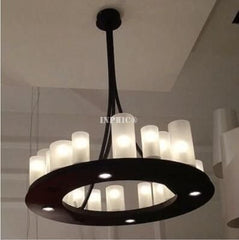 INPHIC-美式復古簡約現代客餐廳酒吧鐵藝長方圓形蠟燭臺吊燈 圓形直徑90cm