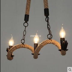 INPHIC-美式鄉村酒吧餐廳吊燈具復古創意書房臥室燈飾三頭麻繩吊燈