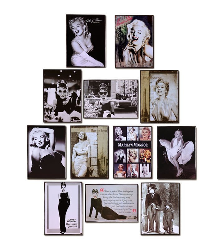 INPHIC-歐美明星海報 酒吧賓館牆飾復古有框裝飾畫 紙板畫