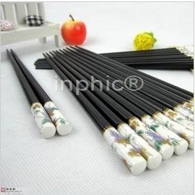 INPHIC-日本優質精品描金骨瓷柄陶瓷燙金金彩果實筷子(20雙)