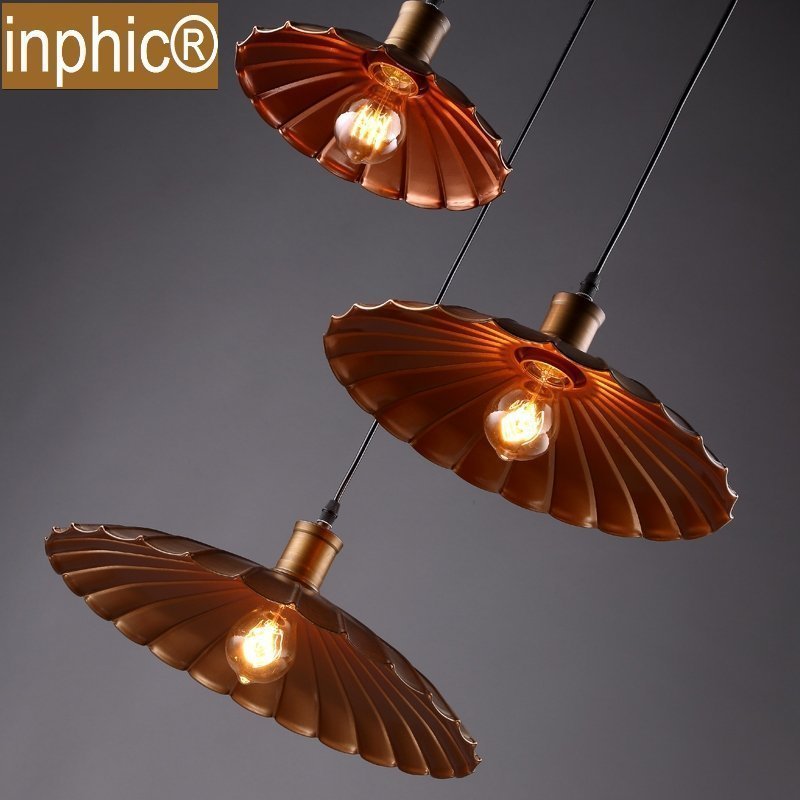 INPHIC-loft美式復古三頭小黑傘吊燈工業風個性咖啡廳吊燈