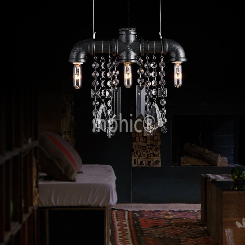 INPHIC-美式鄉村復古奢華水晶吊燈 大廳客廳臥室咖啡店 水晶三頭燈