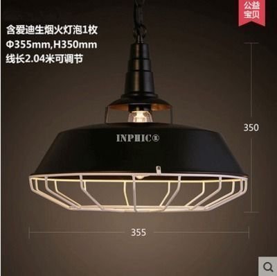 INPHIC-美式loft復古工業風吊燈咖啡館餐廳酒吧鐵藝仿古鍋蓋單頭臥室燈具 1號