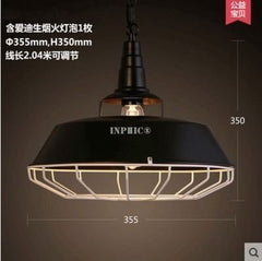 INPHIC-美式loft復古工業風吊燈咖啡館餐廳酒吧鐵藝仿古鍋蓋單頭臥室燈具 1號