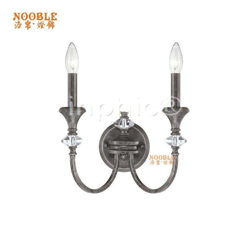 INPHIC-美式燈客廳燈田園鐵藝燈具雙頭壁燈水晶燈布藝燈罩床頭壁燈