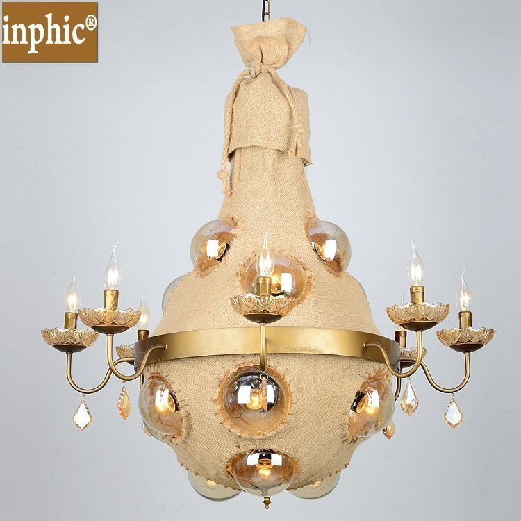 INPHIC-美式鄉村麻繩吊燈麻布吊燈loft吊燈 PUB酒吧臺服裝店餐廳裝飾吊燈