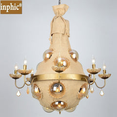 INPHIC-美式鄉村麻繩吊燈麻布吊燈loft吊燈 PUB酒吧臺服裝店餐廳裝飾吊燈