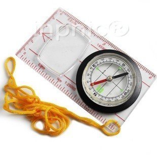 INPHIC-分析測量 夜光多功能地圖指南針定向指北針 比例尺 放大鏡