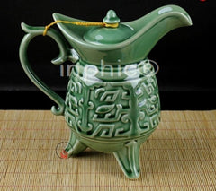 INPHIC-茶具 1斤裝復古酒壺爵壺綠色活瓷 白酒酒具 酒器陶瓷 酒店家居用品