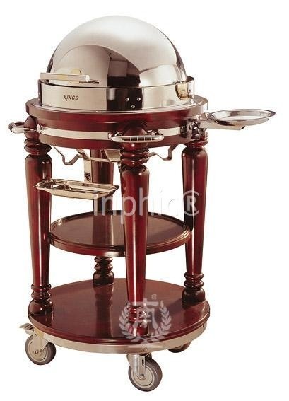 INPHIC-豪華圓形自助餐車 煮餐車手推車 餐廳服務車