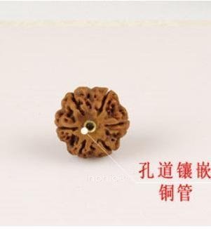 INPHIC-宗教 開光天然尼泊爾六瓣金剛菩提子藏式文玩銅管手工善財佛珠手串男款(一顆)