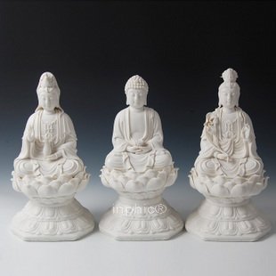 INPHIC-佛像 八角座西方三聖 陶瓷佛像大勢至菩薩佛教用品