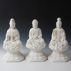 INPHIC-佛像 八角座西方三聖 陶瓷佛像大勢至菩薩佛教用品