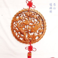 INPHIC-宗教 雙魚戲蓮 開光桃木掛件家居木質掛件 避邪助運