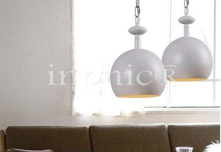 INPHIC-現代吧臺咖啡廳服裝店北歐簡約陽臺酒吧複古工業鐵藝餐廳吊燈 A款白+吊鐘