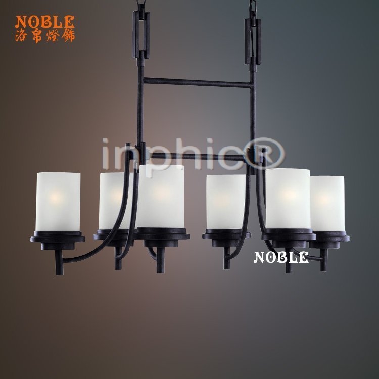 INPHIC-美式吊燈鐵藝燈具現代簡約六頭吊燈長形客廳吊燈餐廳燈餐桌吊燈