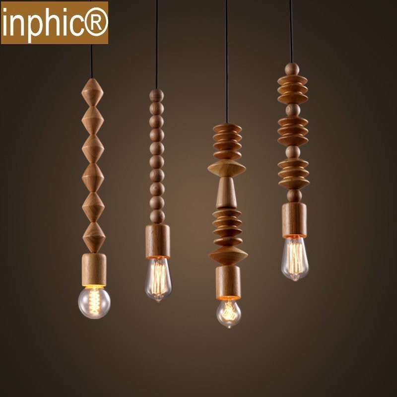 INPHIC-loft木藝吊燈咖啡館服裝店個性創意裝飾餐廳吧臺燈具