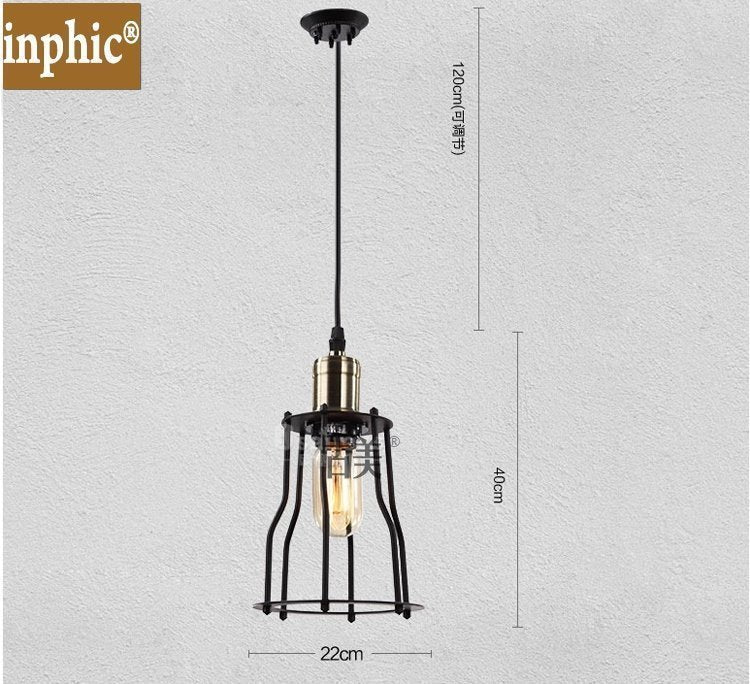 INPHIC-北歐美式鄉村吊燈 Loft工業復古風格客廳酒吧創意復古小鐵架吊燈 一頭