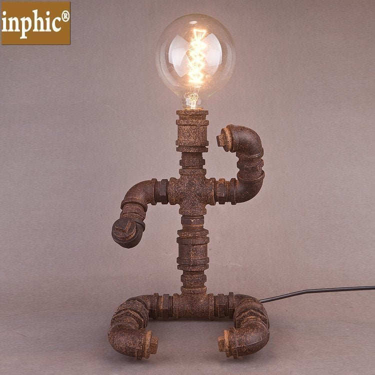 INPHIC-美式鄉村復古水管檯燈書桌床頭機器人燈歐式創意臥室客廳吧臺檯燈
