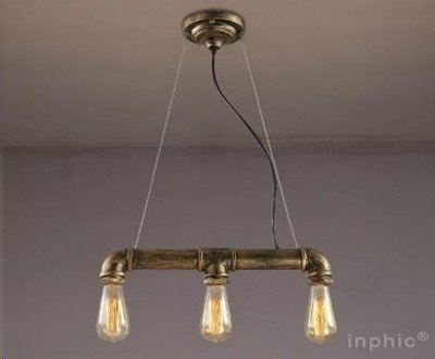 INPHIC-美式loft復古餐廳吊燈 歐式酒吧臺咖啡廳工業風水管吊燈 3頭