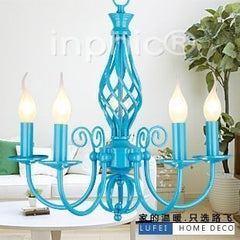 INPHIC-餐廳燈 吊燈 五頭 現代 簡約田園風格燈具 鐵藝吊燈 臥室燈