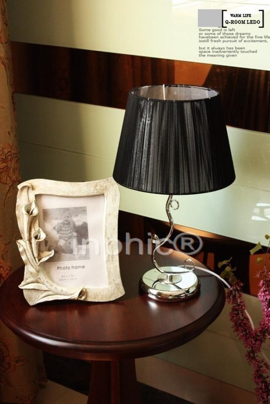 INPHIC-不鏽鋼工藝 手工拉線黑色檯燈 床頭燈