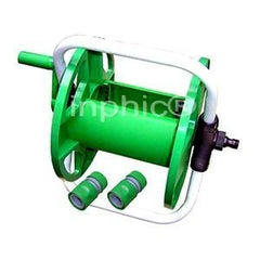 INPHIC-水槍附件 0-25米（4分水管）鐵塑合成轉輪式水管車 水管架