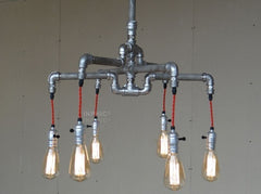 INPHIC-特色工業倉庫復古LOFT吊燈 酒吧咖啡餐廳 不銹鋼水管6頭