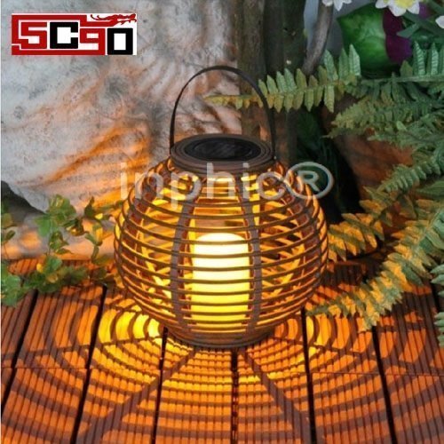 INPHIC-太陽能庭院燈 中國風燈籠燈 暖黃光 圓形籃球燈