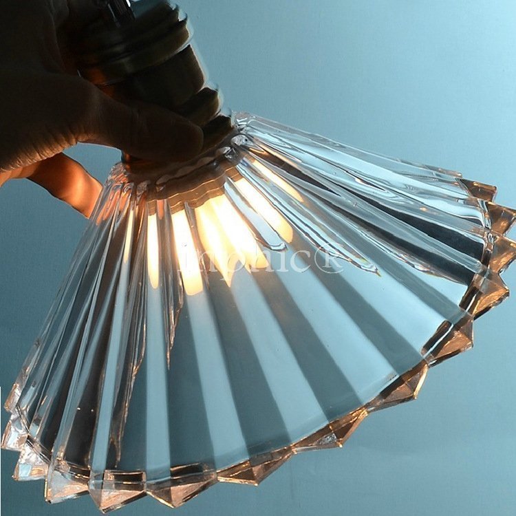 INPHIC-現代簡約餐廳吧臺 北歐美式鄉村工業 玻璃復古水晶傘吊燈