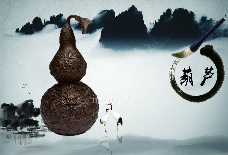 INPHIC-開光純銅龍紋葫蘆擺件銅葫蘆工藝品中國古典風格裝飾品擺設