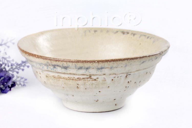INPHIC-手作陶瓷餐具窯變斗型 碗 創意復古麵碗 乳白色厚重手拉坯 大碗