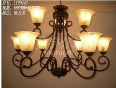 INPHIC-歐式鐵藝燈飾燈具 簡約大方客廳 大廳 別墅9頭大吊燈